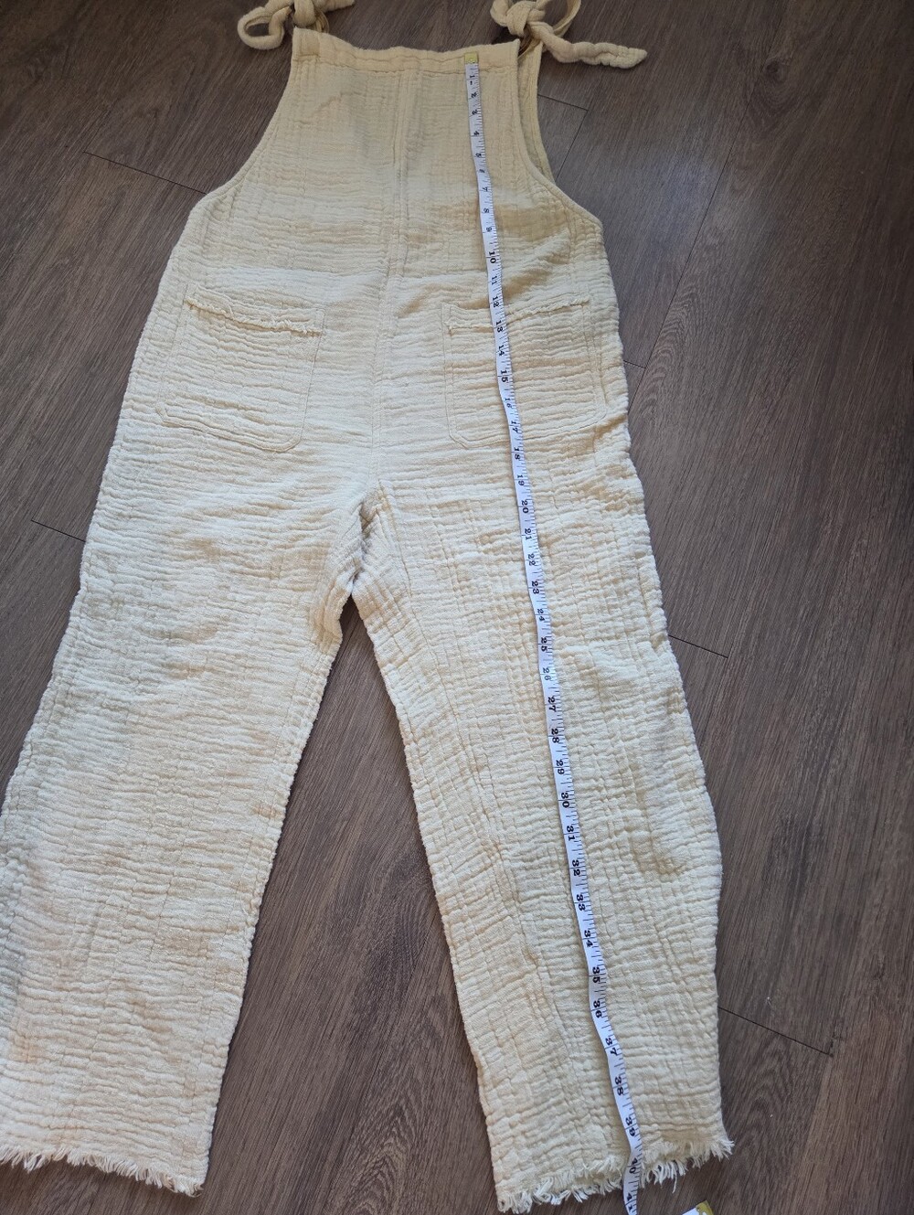 Billabong Light Yellow Gauze Tie-Shoulder Jumpsuit - Picture 5 of 10